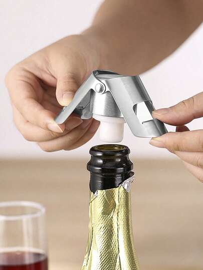 1/2pcs Random Stainless Steel Wine Stopper, Rose Gold Wine, Champagne Bottle Stopper