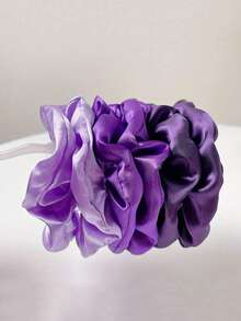6 pièces Chouchous en soie violets, Supports de queue de cheval en satin élégants pour utilisation quotidienne des femmes, Accessoires de cheveux, Élastiques à cheveux, Voyage, Anniversaire - Prune - Voir 4