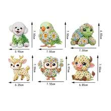 6 piezas Imanes de nevera de arte de diamante de primavera, kit de pintura de diamante para decoración, manualidades DIY, regalos, decoración de nevera y buzón - Multicolor - Ver 7