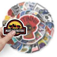 50pcs Gothic Fantasy Graffiti Style Stickers, Suitable For Scrapbooking, Diaries, Laptops, Water Bottles, Cars, Faith-Based Designs With Positive Messages, Great Gift - Multicolor - View 2