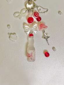 1个Y2K美学串珠绿色哈密瓜汽水星星钥匙扣和韩国汽水钥匙扣 - 均碼 - 查看 5