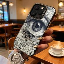 Funda de Teléfono con Diseño de Ojos Blancos y Texto para iPhone 14 13 12 11 Pro Max y  Galaxy S23 S22 S21 S20 Adecuada para Todas las Estaciones Opción de Regalo Ideal - Negro - Ver 7