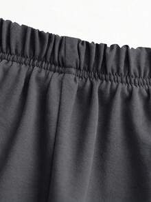 Set de 2 piezas Conjunto de ropa de niño con estampado de dibujos animados, de tela cómoda, con estilo de fiesta de verano - Gris - Ver 3