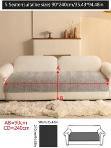 1pc Comfortable Chenille Sofa Cushion Cover, Modern Minimalist Non-Slip Sofa Seat Pad, Dust-Proof And Washable Sofa Slipcover, Soft And Fade-Resistant, Pet-Friendly, Suitable For Bedroom, Office, Living Room, L-Shaped Sofa And 1/2/3/4-Seat Sofa - Light Grey - View 16