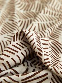 一套4/6/8件几何图案躺椅/沙发套，躺椅/沙发套，印花躺椅套，弹力沙发套，适用于客厅、办公室、家居装饰 - 棕色 - 查看 2