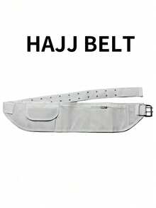 1pc Pilgrim Waist Bag + Adjustable White Multifunctional Belt, Pilgrim Gift, Suitable For Male Pilgrims, Suitable For Teenagers, Summer Casual Outdoor Sports, Vacation, Graduation Gift, Birthday Costume Accessory, Street Fashion Gym Bag Phone Bag - White - View 8