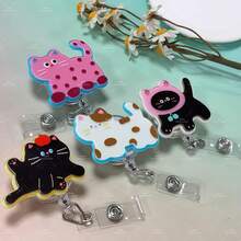 1 chiếc móc treo thẻ hình mèo bằng acrylic sáng tạo, có thể xoay, thích hợp cho bác sĩ thú y, y tá, giáo viên - Phụ kiện văn phòng vui nhộn và quà tặng cho người yêu thú cưng. - Nhiều màu - Xem 3