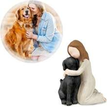 Bingo Castle Angel Dog Figurine, Commemorative Piece Of Angel And Dog Friendship, Creative Resin Sculpture Of Girl Hugging Dog, Exquisite Handmade Animal Statue, Warm And Comfortable Home Decor, Suitable For Living Room, Bedroom Or Tabletop, Ideal Gift For Pet Lovers And Friends