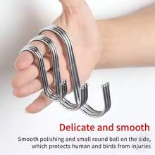 10pcs Stainless Steel S-Shaped Double Hooks - Heavy Duty Self-Adhesive Rust-Proof Scratch-Free Hanging Hooks, Strong Load Bearing, Non-Slip Reusable, Suitable For Dorm, Cabinet, Kitchen, Bedroom, Bathroom, Office, Desk And Whole House Organization - Multicolor - View 10