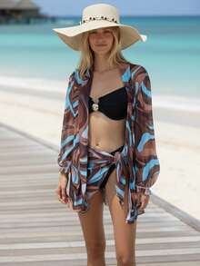 Beach Cover-Up Set: Shirt Dress + Tulle Bandana | Summer 2026 Fashion Blogger - Rỉ Nâu - Xem 2
