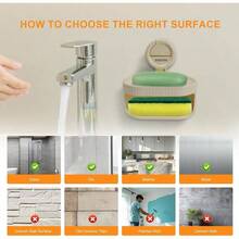 Soap Dish Shower, Milky White Suction Cup Soap Holder With Self - Draining Design And Sponge Tray, No Drilling Bathroom Kitchen Storage - 乳白色 - 查看 7