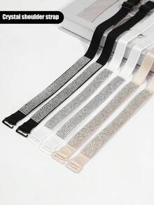 女士肩带，星光肩带，耀眼夺目，可拆卸替换肩带，女士内衣配饰，露肩设计，柔软舒适，闪亮性感 - 彩色 - 查看 8