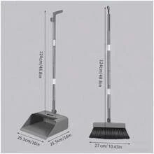 3-In-1 Broom & Dustpan Set – Folding Floor Broom With Dustpan & Brush - Three-piece Mop Set - View 12
