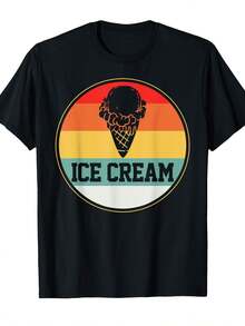 Ice Cream Retro Tshirt Summer Treats Frozen Food Cone Gift Men Women K (2) - Noir - Voir 1
