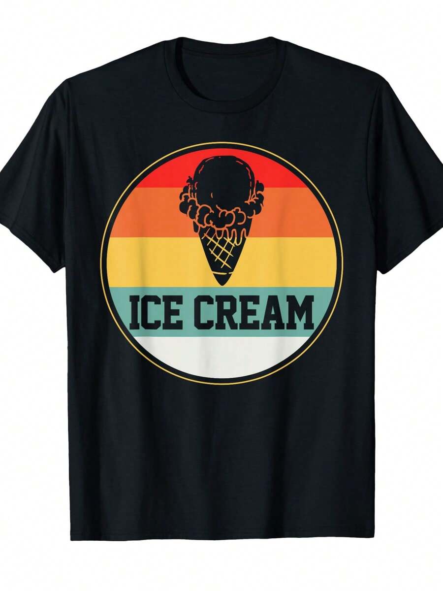 Ice Cream Retro Tshirt Summer Treats Frozen Food Cone Gift Men Women K (2) - Noir - Voir 1