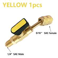 R22 R12 R410a Air Conditioning Hoses Charging Shut-Off Ball Valve 1/4" SAE Female To 1/4"(5/16) SAE Male Angled Compact Ball Valve