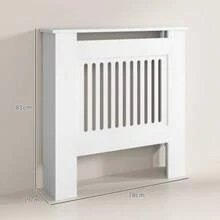 HOMCOM Radiator Cover With Horizontal Slats, White, For Living Room Or Bedroom, 78 X 19 X 81 Cm - 白色 - 查看 3