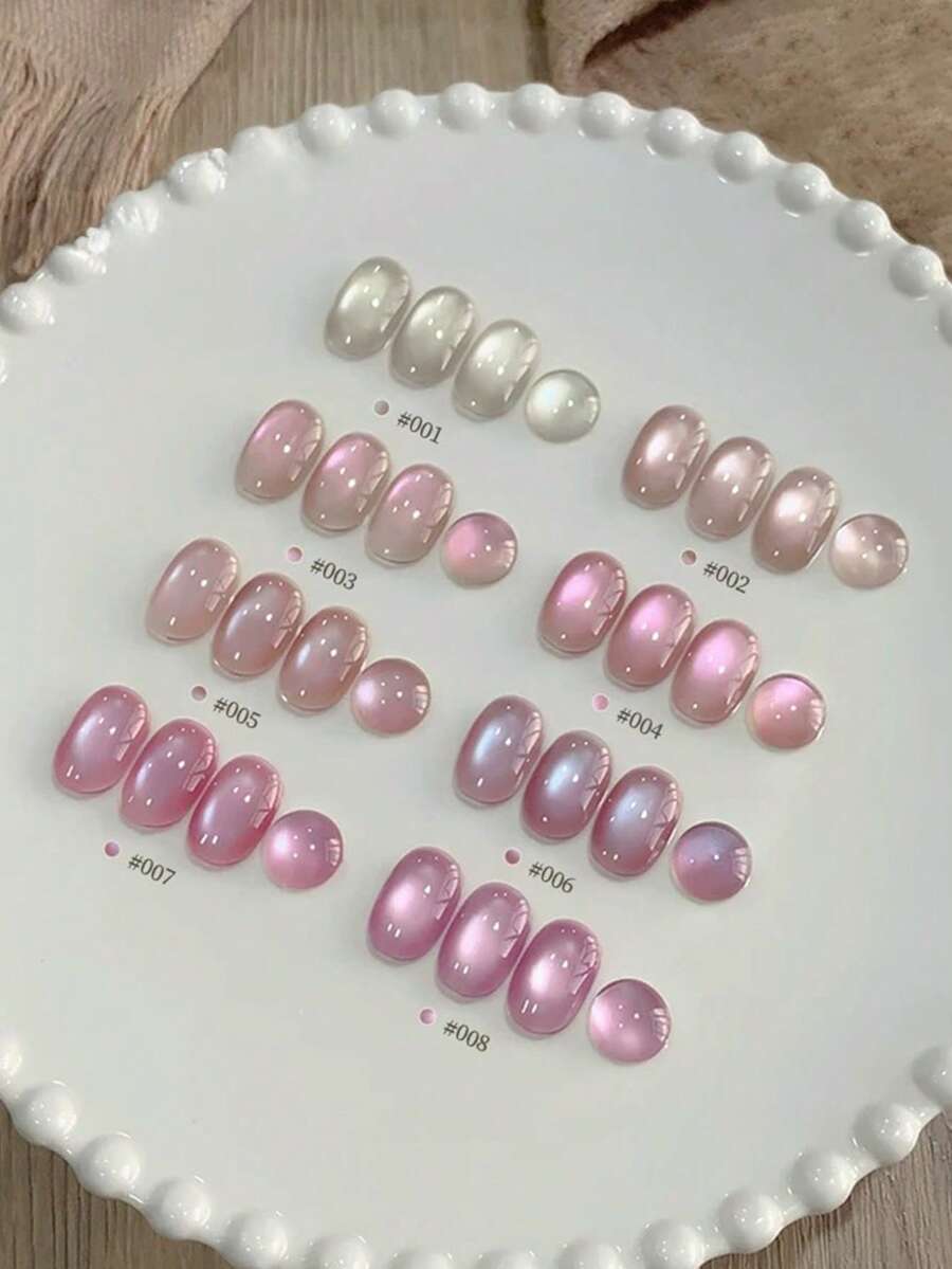 Miss Leia 1-8 15ml Spring/Summer Nail Cherry Blossom Diary Cat Eye Gel Nail Polish, High-Density, Whitening, Versatile Nude Pink Magnetic Nail Polish, Color Gel Clear Coat, Beginner Nail Art, UV LED Curing, Soakable Semi-Permanent, Suitable For Beauty Salons, Nail Salon Sets, DIY, Home, Holiday Gifts For Women, Nail Art - 裸粉色 - 查看 1
