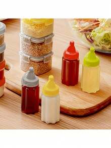 2 Mini Portable Sauce Bottles - Durable, Leak-Proof, Easy To Squeeze, Suitable For Lunch Boxes, Picnics, And Outdoor Adventures - Random Color - 2 Pieces - View 2