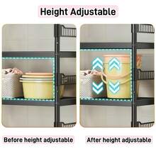 4-Tier Heavy Duty Retail Display Rack, Large Capacity Shelving With Wheels And Hooks, Multipurpose Portable Storage Unit, Pegboard Top Design, Home Storage Rack, Freestanding Display And Organization Solution For Grocery Stores, Convenience Stores, Warehouses, Kitchens, Garages, Black Bathroom Accessories - Black - View 6