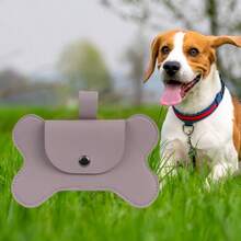 新款皮革宠物粪便袋分配器，遛狗粪便袋收纳架，骨头形状宠物粪便袋整理器 - 彩色 - 查看 6