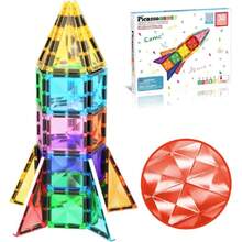 PicassoTiles PTM30 - Mini Bloques magnéticos de construcción con imán para Aprendizaje Stem, Serie de Diamantes, para niños a Partir de 3 años,38071935 - Óxido marrón - Ver 1