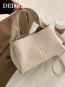 Dedoo 星期五时尚褶皱手提包 西式手提包 单肩斜挎包 - 白色 - 查看 7