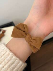 Sanrio 1条可爱蝴蝶结弹力发圈表带，可爱弹力发圈表带，兼容 Ultra/SE/Series 10/9/8/7/6/5/4，柔软织物替换表带，适合女性和女孩。