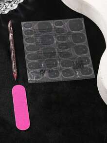 10片手工可重复使用全覆盖美甲贴纸 - 方形短款至中款法式尖头粉白亮面按压式美甲贴片，适合女性，通勤和休闲场合佩戴，简约优雅设计，美甲贴纸，专业美甲，高品质贴纸。可爱经典的法式美甲，适合女性和女孩日常及派对佩戴。全覆盖假指甲，附赠美甲工具套装，是送给女性和女孩的绝佳礼物。手工按压式美甲贴片 - 彩色 - 查看 6