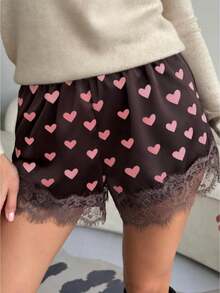 Satin Silk Boxers Shorts For Women Y2k Lace Trim Micro Mini Pajama Shorts French Knickers Low Rise Coquette Lounge Slip Pj Bottoms - Hồng - Xem 1