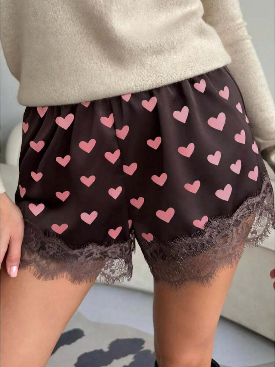 Satin Silk Boxers Shorts For Women Y2k Lace Trim Micro Mini Pajama Shorts French Knickers Low Rise Coquette Lounge Slip Pj Bottoms - Hồng - Xem 1