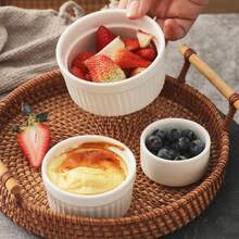 1/3 件装烘焙烤盅 - 烤箱适用，陶瓷焦糖布丁烤盅，布丁杯，蛋奶沙司杯，舒芙蕾烤盘，法式洋葱汤碗，蛋奶沙司杯，甜点杯 - 彩色 - 查看 9