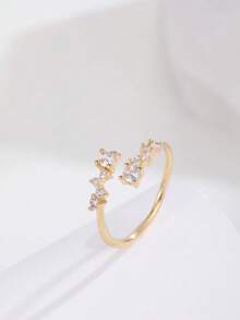 Adjustable Size Fashionable Cute Girl Rings, Copper Alloy Micro-Inlaid, Classic European, American, Japanese And Korean Style - Multicolor - View 1