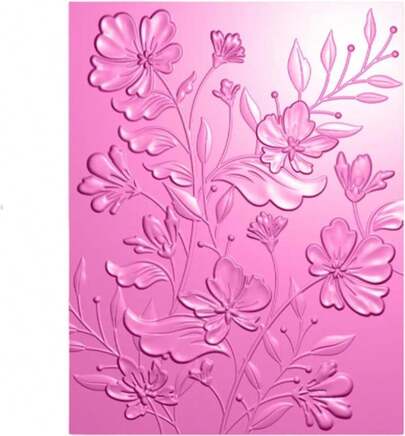 BAOFALI 3D Cherry Blossom Rose Plastic Embossing Folders For DIY Scrapbooking Photo Album Card Paper Craft Decoration For Card Making,Embossing Template Paper Card Embossing Stencil 6.3" L X 4.5" W.