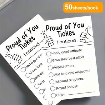 50/30/10 Hojas/Bloc Notas para Recompensar y Motivar a Estudiantes, Palabras de Motivación con Páginas Desprendibles, Diseño en Papel Grueso Adecuado para Estudiantes, Maestros, Escuelas, Familias y Aliento Parental