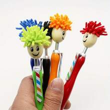 1pc Retractable Unique Ballpoint Pen, Equipped With 1mm Medium Black Ink, Touch Screen Design On Top, Smooth Writing, Ideal For Office And Everyday Use - Multicolor - View 6