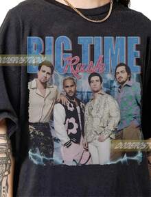 Limited Big Time Rush Vintage Shirt, Big Time Rush Band Gifts For Woman And Man, Retro Big Time Rush Gifts Tee, Big Time Rush Bootleg Shirt - 黑色 - 查看 1