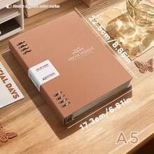 Cuaderno de hojas sueltas con color mousse de moca, A5/B5, con una apariencia hermosa, páginas interiores reemplazables, anillos deslizantes, papel grueso, gran capacidad de 60 hojas/120 páginas, para notas escolares, registros de trabajadores de oficina, cuaderno de hojas sueltas especial - Multicolor - Ver 12