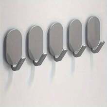 5 Heavy Duty Sticky Hooks - No Drilling, Strong Adhesive Backing For Damage-Free Installation, Suitable For Hanging Towels,Robes, Clothes, Gym Bags - Great For Bathroom, Kitchen, Office, Hotel Use - Modern Minimalist Style (Durable Plastic Material) - Space-Aving Multipurpose Hanging Accessories - 1 cái Màu ngẫu nhiên - Xem 8