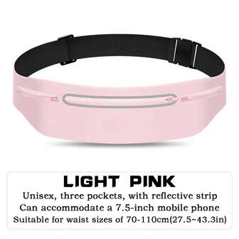 1pc Fashionable Waist Bag, Ultra-Thin And Fitted Design, 3 Pockets Fit 7.5-Inch Phone, Suitable For Running, Outdoor Sports, Cycling, Travel, Unisex, Practical And High-End Small Gift