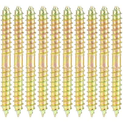 Tornillo de espiga de doble punta incluido 10 piezas 6 * 60 mm - Conector para muebles de carpintería,38072483
