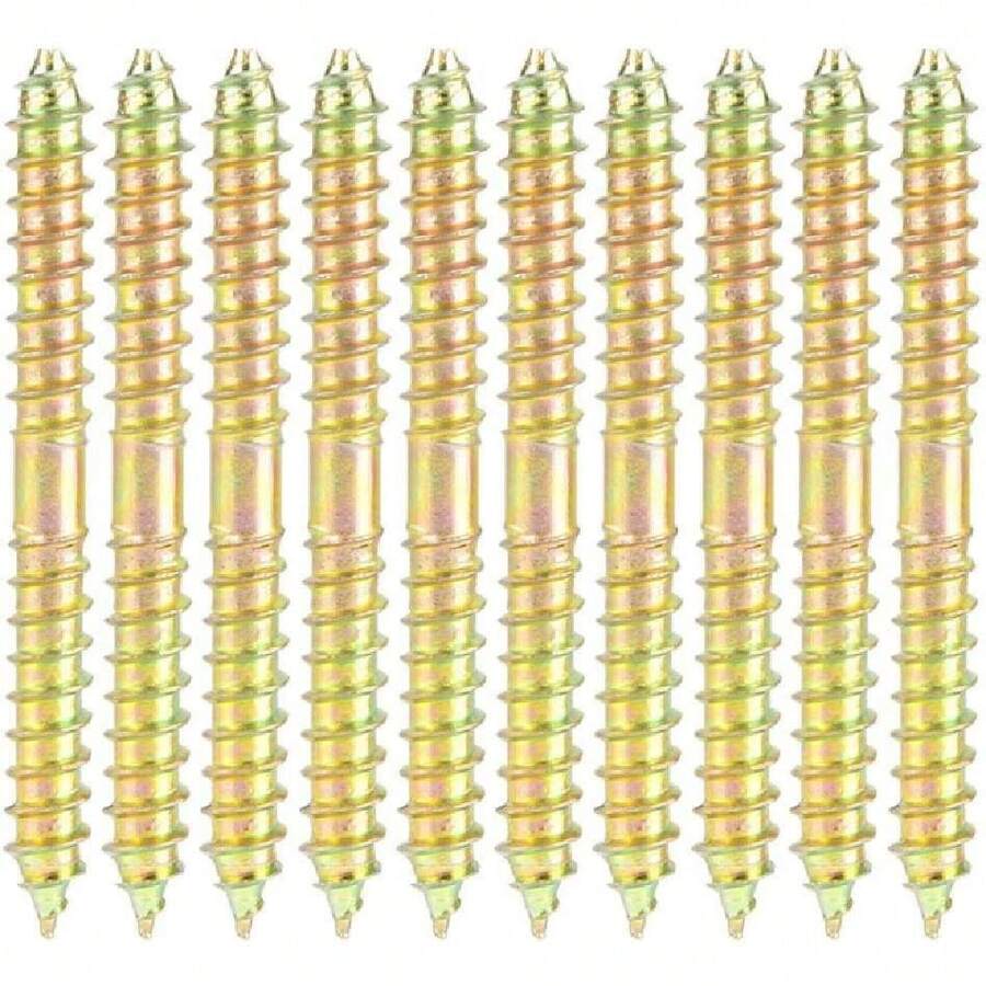 Tornillo de espiga de doble punta incluido 10 piezas 6 * 60 mm - Conector para muebles de carpintería,38072483 - Multicolor - Ver 1