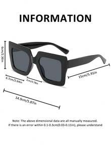 1/3pcs Set Vintage Square Oversized Leopard Print Bohemian Style PC Glasses, Classic Fashion Decor, Suitable For Outdoor Travel And Beach Activities - Multicolor - View 6