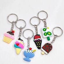 6pcs Assorted Ice Cream & Popsicle Shaped Keychains, Cute Frozen Treat Keyrings, Suitable For Classroom Prizes, Student Rewards, Holiday Gifts, Party Favors, Backpack & Car Decor, Small Gifts - Multicolor - View 7