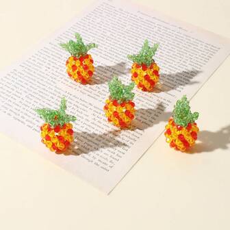 1 pieza Colgante hecho a mano con cuentas, decoración de durazno, cereza, piña, champiñón, accesorio DIY para ropa, bolso, aretes, collar, pulsera, llavero