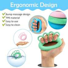 1个手指关节按摩器手柄，手指放松按摩训练工具，便携式手指锻炼握力圈，带按摩凸点，五指训练器 - 彩色 - 查看 6