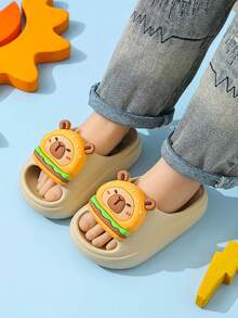 1 Pair Kids Comfortable Slip-On Sandals, Cute Anti-Slip Indoor Shower Slippers For Boys, Summer - Apricot - View 6