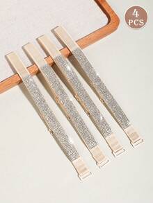 2/4pcs Rhinestone Solid Color Bra Straps, Women Lingerie Strap Accessories - Suitable For Dresses And Daily Wear - Multicolor - View 11