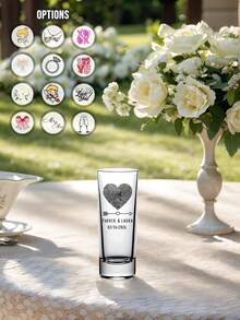 1pc/12pcs Personalized Wedding Shot Glass, 2oz Glass Material, Customizable With Photo And Name | Suitable As Bridesmaid Gift, Valentine's Day Gift, Wedding Decor, Birthday Party Gift, 18th Birthday Gift, Unique Birthday Gift, Photo Souvenir, Fun Birthday Gift, Men's Gift, Shot Glass With Face Pattern, Shot Glass With Photo, Customized Birthday Shot Glass, Personalized Gift And Groomsman Gift ,Forever Love, Wedding Favors - Cốc cao - Xem 16