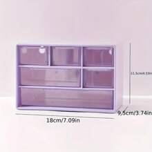 Popular Six-Drawer Transparent Storage Box With Multiple Compartments For Classification, Dust And Moisture Resistance, Specifically Designed For Skincare Products, Planner Books, Tape, Small Accessories, And A Spacious, Multi-Functional Storage Box - Multicolor - View 8